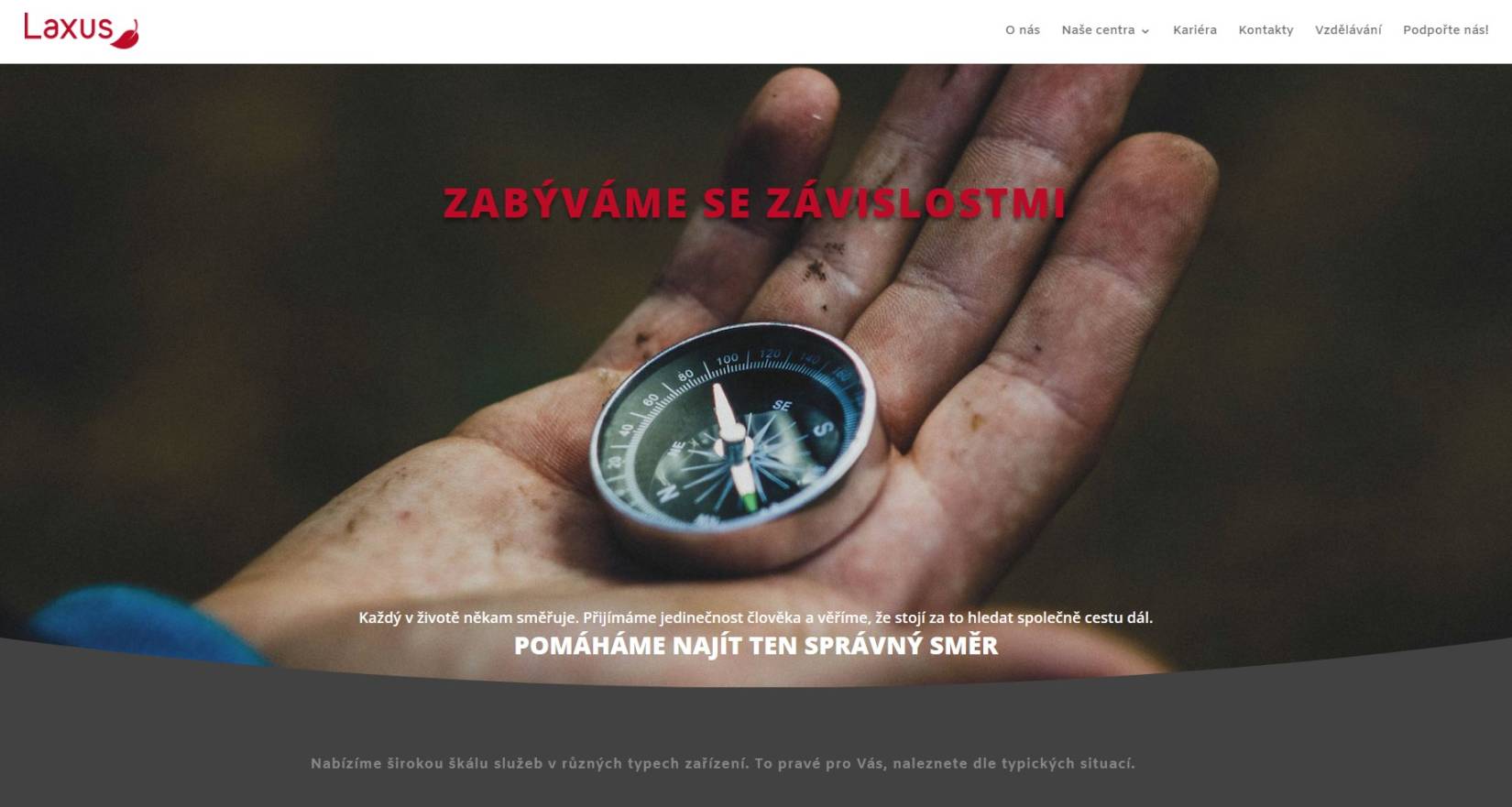 Homepage webu Laxus z.ú.